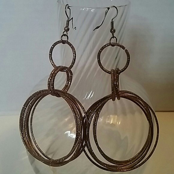 Long Glitzy Sexy Circle Sparkle Hook Earrings - Picture 2 of 2